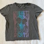 Lucky Brand  Love Me To Death Graphic T-Shirt Size M Skeletons Grunge Rock Photo 0
