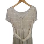 Adrianna Papell Vintage Evening Gown Midi Dress Women’s Sz 10 Ivory Silk Beaded Photo 3
