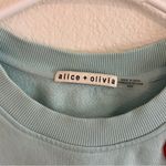 Alice + Olivia  Gaia Embroidered Blouson Sleeve Sweatshirt - Blue Photo 5