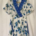 Altar'd State  White and Blue Flutter Sleeve Romper Photo 1