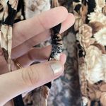 vintage floral vest lie up summery beige black floral top lightweight shirt M Brown Size M Photo 4