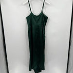 Lulus ‎ Down To Dance Emerald Green Satin Gathered Tulip Midi Dress Size XL Photo 5