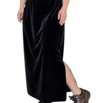 Vintage Black Velvet Maxi Skirt Pencil Straight Leg Slit Whimsygoth Whimy Witchy Size XL Photo 0