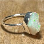 Sterling Silver NWOT Natural Raw Ethiopian Opal 925  Ring Photo 6