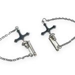Cross Stud Earrings for Men Women Streetwear Punk Hip Hop Unisex Style Silver Photo 0