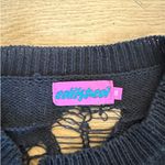 Edikted  - Clover Slashed Crop Sweater in Black Photo 1