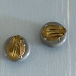 Fabulous Vintage Clip On Earrings Gray Button Style Signed W Germany Photo 3
