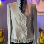 Kasper Vintage  Gold Label Ruffled Metallic Jacket Photo 0