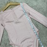 Free People Intimately Sloane Henley Bodysuit Thermal Knit Top in Pink Nectar SP Photo 13