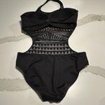 Kenneth Cole New York Black Boho One-Piece Swimsuit Black Sz S Small Halter Top Photo 7