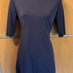 Balauoke Navy Scallop Hem Sheath Dress Women’s Small Half Sleeve Above Knee Blue Photo 2