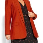 City Chic Blazer Essence Longline Jacket Rust Orange-Red Sz 24/XXL NWT Oversized Photo 0