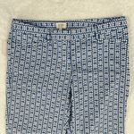 Laundry by Shelli Segal Geometric Blue & White Stretch Cotton Crop Pants Size 2 Photo 1