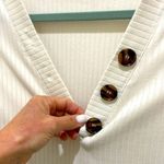 Eye Candy  Cream Ribbed Long Sleeve V-Neck Bodysuit Photo 3