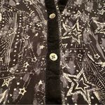 Rock & Republic Celestial Star Moon Print Shirt Black Rayon Boho Witchy Top XL Photo 1