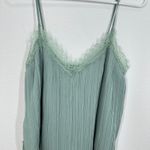 Lush Clothing LUSH Sage Green Lace Trim Pleated Cami Tank Top Women's Small Lettuce Hem Y2K Photo 3