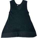 margaret o'leary Black Mesh V-Neck Swim Cover Up Chevron Tunic Tank Top size S Photo 0