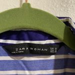 ZARA  Woman Blue Striped Button Front Midi Shirt Dress Sz S Photo 5