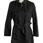 Banana Republic Black Trench Belted Jacket. Size Petite Large Photo 0