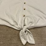 FatFace White Eyelet Lace Tie-Front Top | Size 4 Photo 2