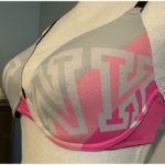 Victoria's Secret Pink Women's Bra, 32D, Light Blue And Light Pink. Logo Across Photo 3