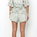 LOYO Boutique Off Shoulder Green And White Floral Romper  Photo 2