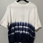 DKNY Women's White and Blue ribbed cotton Tie-Dye sweater Photo 2