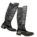 Sundance Sandrine Black Leather Pull-On Over the Knee Boots - size 38 Photo 0