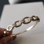 Gold Filled Chain Link Clamper Bangle Bracelet Adjustable Ring Set Photo 6