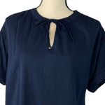 Style & Co  Large Shirt Dress Dolman Sleeve Stretch Tie Keyhole Neck Navy Blue Photo 1