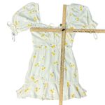 For Love & Lemons  White Yellow Cherry Ashland Lace Up Mini Dress size XS NEW Tag Photo 4