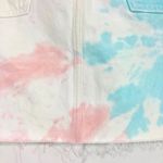 Levi's New  Pastel Tie Dye Denim Raw Hem Jean Skirt White Multicolor Photo 6