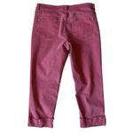 J.Jill Women’s red cropped rolled raw edge cuff mid rise denim jeans size 12 Photo 4