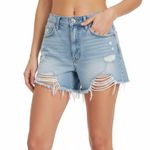 Pistola  Light Wash Blue Distressed Ripped Frayed Hem Denim Shorts Size 29 Photo 0