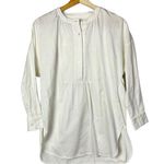 Madewell  White Button Front Long Sleeve Tunic S Photo 0