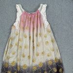 Ultra Pink Lace Trim Sleeveless Y2k Boho Babydoll Dress Size X-Small Purple Gold Photo 7