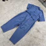 Old Navy Shortsleeve Crop Tie-Belt Utility Non-Stretch Jean Jumpsuit Seaborne 3X Photo 6