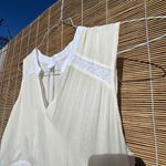 120% Lino 42 S White Sleeveless Lace Linen Silk Dress Made In Italy Photo 7