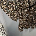 Woman Within  Sheer Black Blouse with Floral Design Photo 1