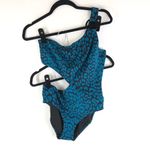 Solid & Striped  Claudia With Ring Graphic Leopard Print Cut Out Blue Black L Photo 3