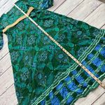 Celina Moon Boho Maxi Dress Green and Blue Pattern Size Large Photo 6