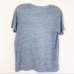 J.Crew Gray Heathered Gold Studded Shoulders Tee Photo 6