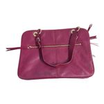 Sorial New York Red Leather Tote With Gold Zipper Accents Pocketbook Travel Photo 1