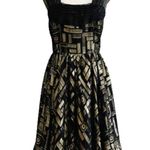 2 B. Rych Dress Black Metallic Gold Silk Chiffon Sleeveless Party Dress Size 6 Photo 12