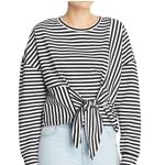 Parker  Nanette Striped Tie-Front Top Size   XXS Black/White Photo 0