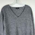 Babaton Aritzia  Erin Linen Blend Sweater Gray Size Medium Relaxed Fit V-Neck Photo 4