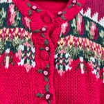 Vintage Tiara Red Cardigan Sweater 2000 Teddy Bear Fair Isle plus size 18/ 20 Photo 4