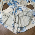 Altar'd State Altar’d State NEW Grey Blue Floral Long Sleeve Lined Surplice Romper ~ NWT Sz S Photo 4