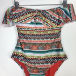 Becca Off the Shoulder Strapless Printed One Piece Swimsuit S Photo 7