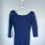 Diane Von Furstenberg  Zarita Dress Navy Blue Lace Size 2 Mini Sheath Cocktail Photo 4